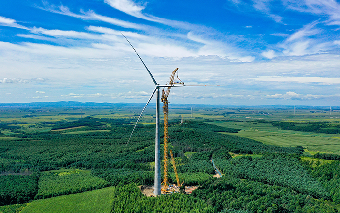全球最高最大风电动臂塔机，，首秀告捷！！！